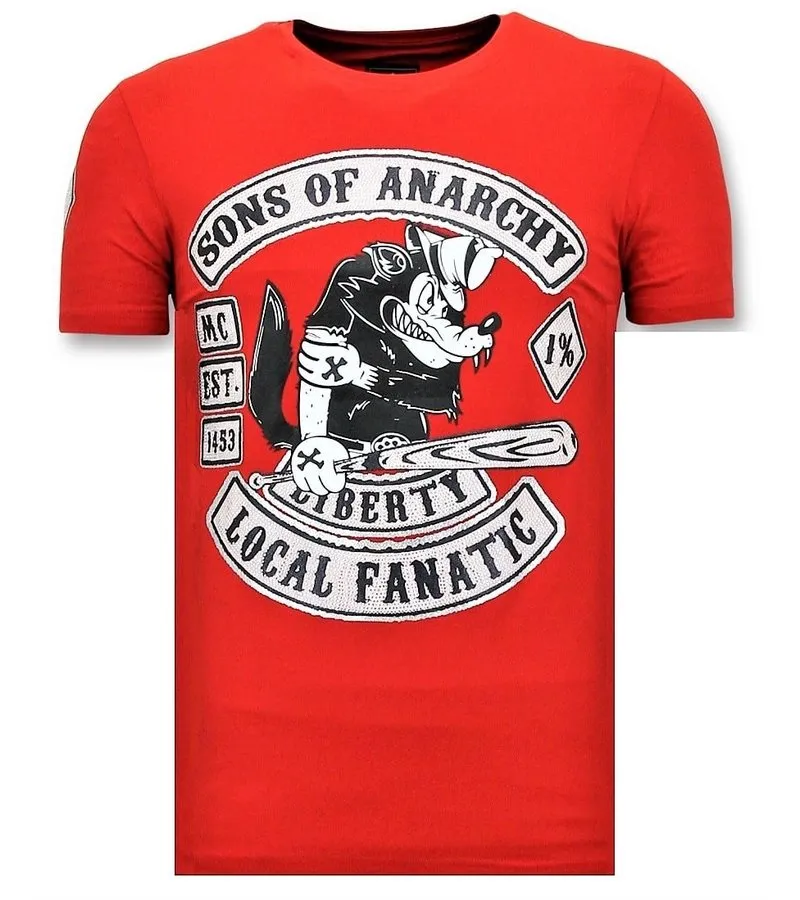 CAMISETAS HOMBRE    IMPRIMIR  SONS OF ANARCHY  ROJO